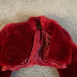 bebe cropped fur coat